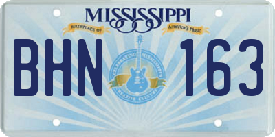 MS license plate BHN163
