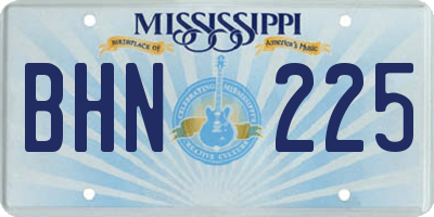 MS license plate BHN225