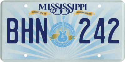 MS license plate BHN242