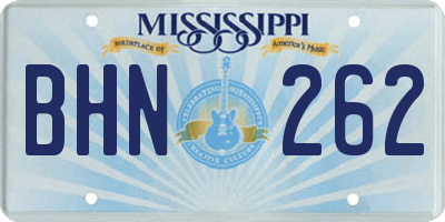 MS license plate BHN262