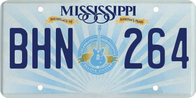 MS license plate BHN264