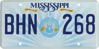 MS license plate BHN268