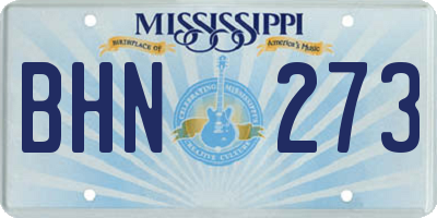 MS license plate BHN273