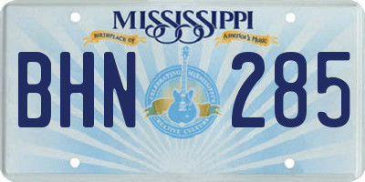 MS license plate BHN285