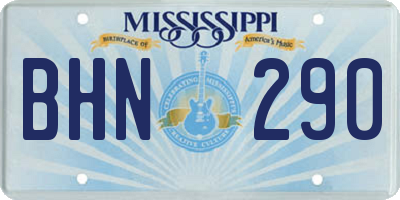 MS license plate BHN290