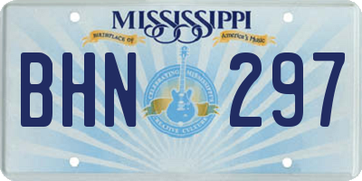 MS license plate BHN297