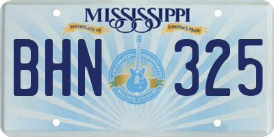 MS license plate BHN325