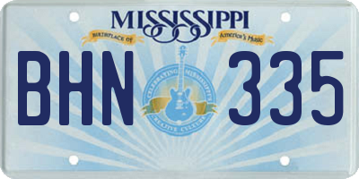 MS license plate BHN335