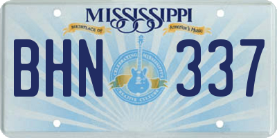 MS license plate BHN337