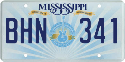MS license plate BHN341
