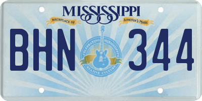MS license plate BHN344