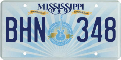 MS license plate BHN348