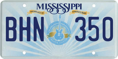 MS license plate BHN350