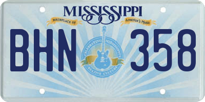 MS license plate BHN358
