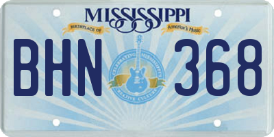 MS license plate BHN368
