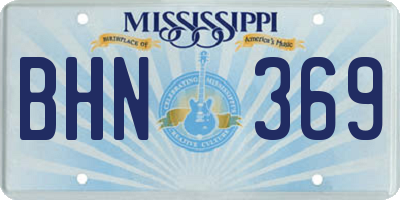 MS license plate BHN369