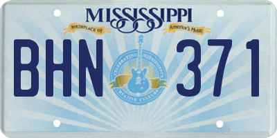 MS license plate BHN371