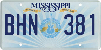 MS license plate BHN381