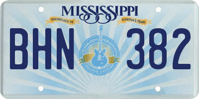 MS license plate BHN382