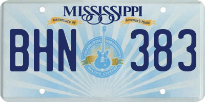 MS license plate BHN383