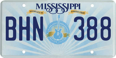 MS license plate BHN388