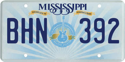 MS license plate BHN392