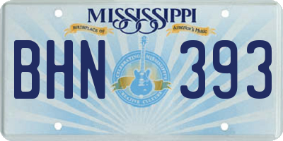 MS license plate BHN393