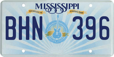 MS license plate BHN396