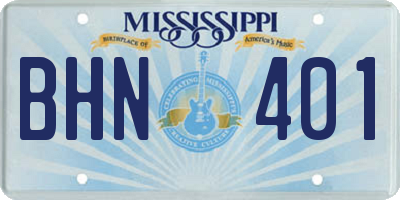 MS license plate BHN401