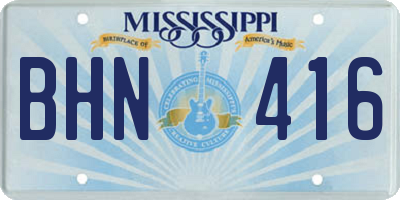 MS license plate BHN416