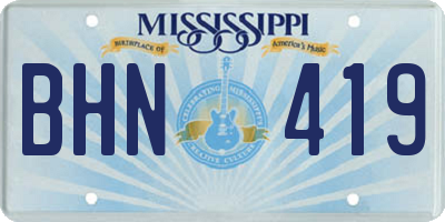 MS license plate BHN419
