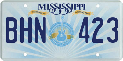 MS license plate BHN423