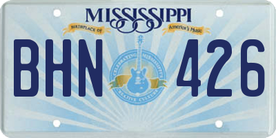 MS license plate BHN426