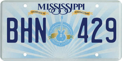 MS license plate BHN429