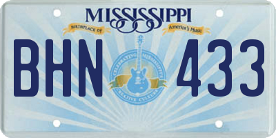 MS license plate BHN433