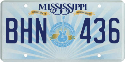 MS license plate BHN436