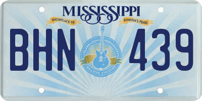 MS license plate BHN439
