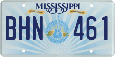 MS license plate BHN461