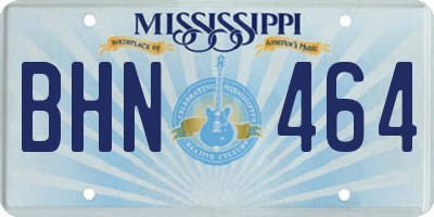 MS license plate BHN464
