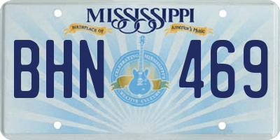 MS license plate BHN469