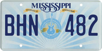 MS license plate BHN482