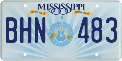 MS license plate BHN483