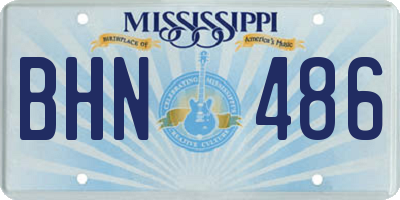 MS license plate BHN486