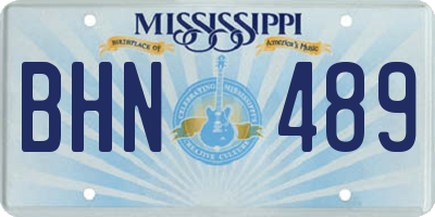 MS license plate BHN489