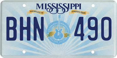MS license plate BHN490
