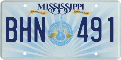 MS license plate BHN491