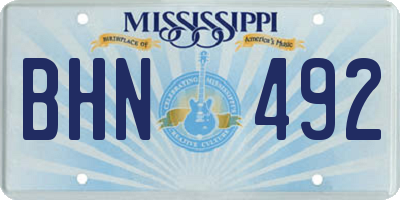 MS license plate BHN492