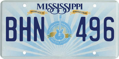 MS license plate BHN496