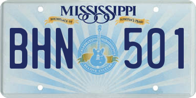 MS license plate BHN501