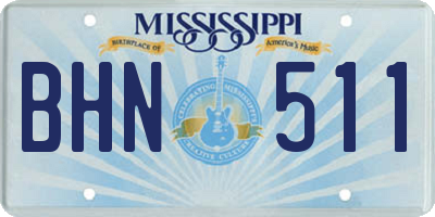 MS license plate BHN511